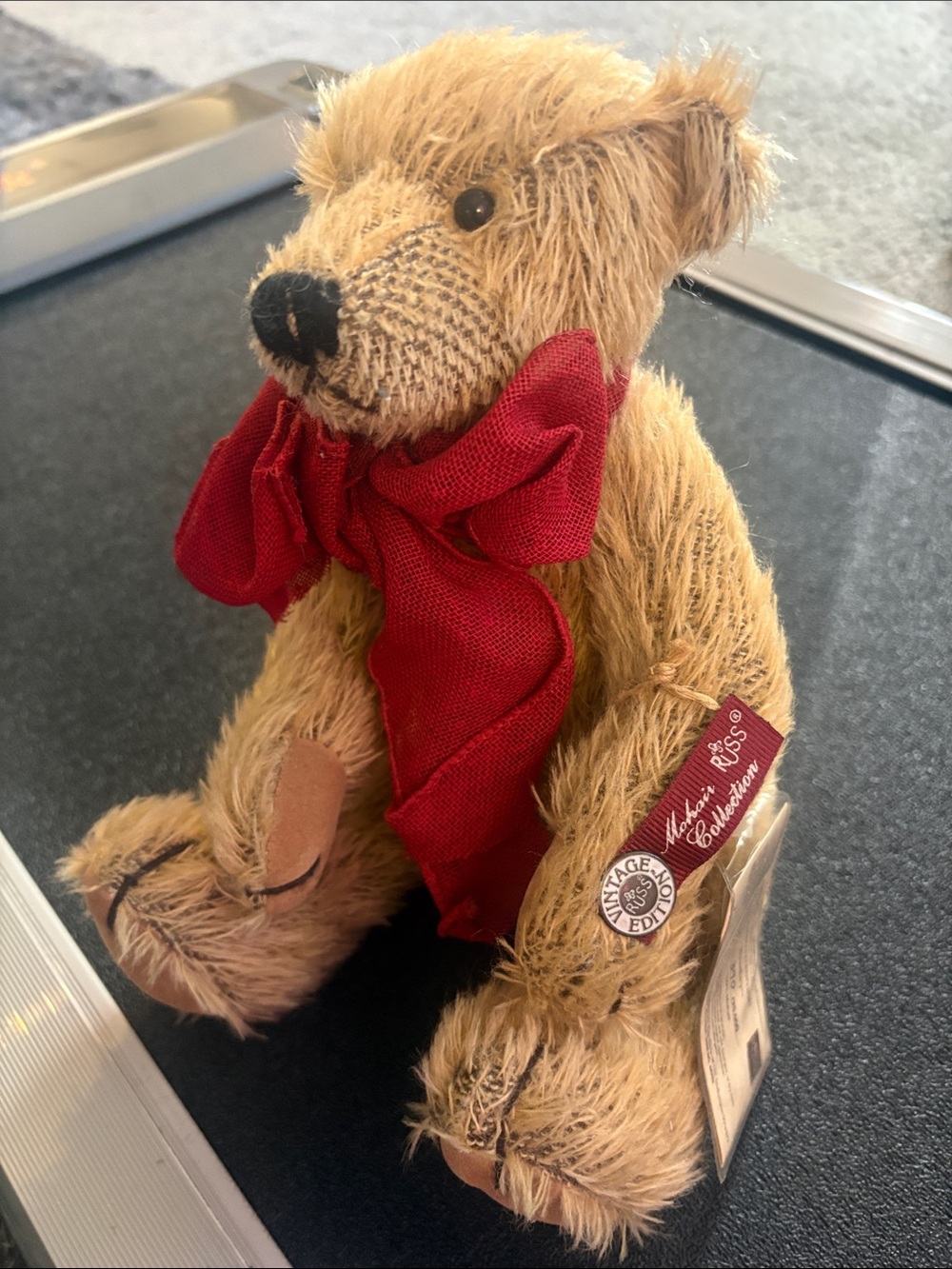 Russ vintage Bentley Teddy Bear with Red Bow 390/25,000